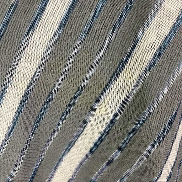 SHEER EARLY 00´s ARMANI EXCHANGE TOP SILVER WHITE BLUE - Picture 2 of 5